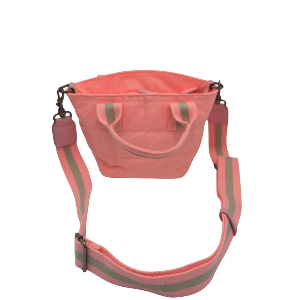 Universal Thread Quilted Bucket‎ Bag Coral Pink Top Handle Crossbody Strap